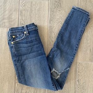 7 For All Mankind Ripped Jeans | Blue knee-ripped